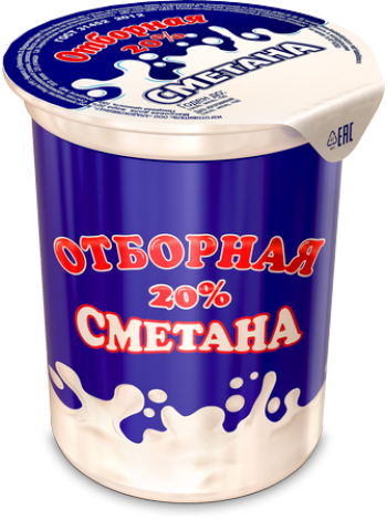 Сметана отборная 20% 380г*12